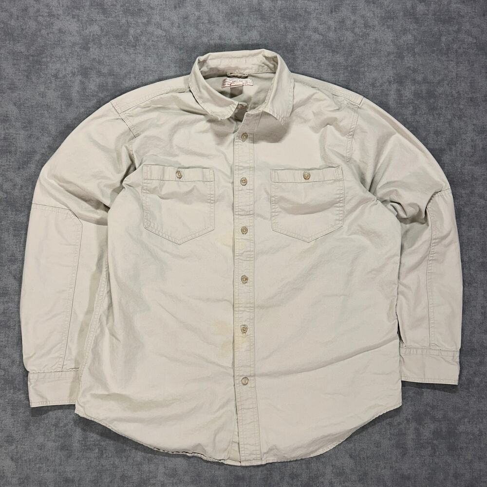 VTG Y2K Filson Buckhorn Field Shirt beige outdoors casual button up mens L